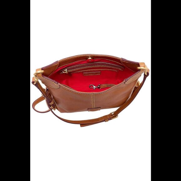 Dooney & Bourke Florentine Leather Small Federica Crossbody Natural - Picture 2 of 3